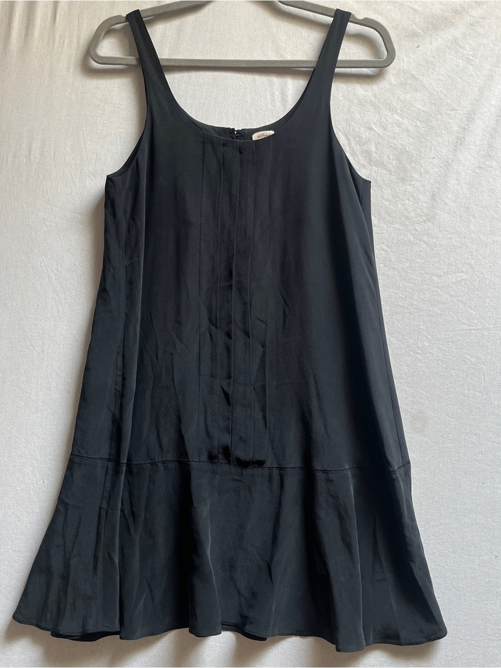 Wilfred Size XS Black 100% Silk Sleeveless Drop Waist Dress